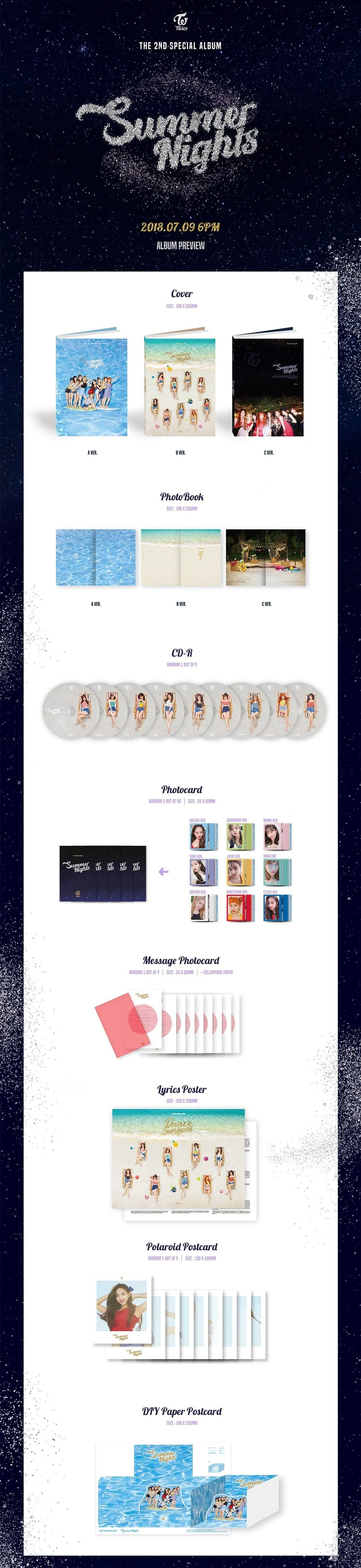 TWICE 2nd Summer Special Album Summer Nights (Random)